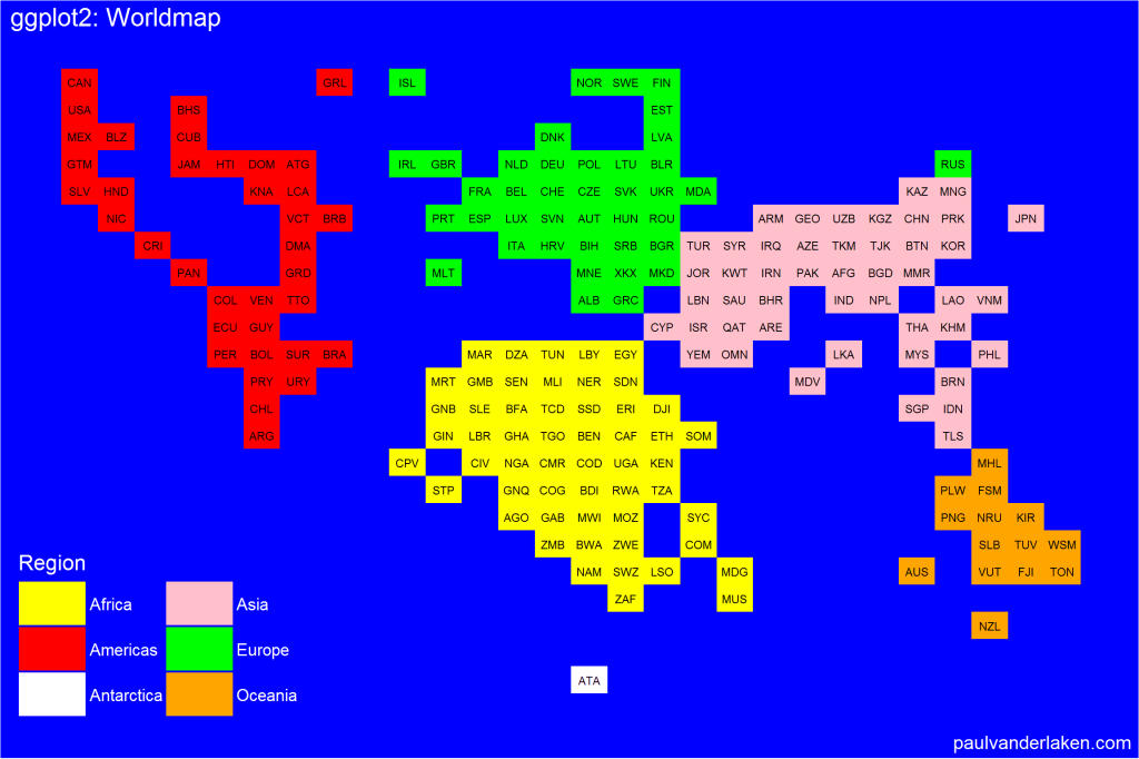 Geographical Maps in ggplot2: Rectangle World Map – paulvanderlaken.com