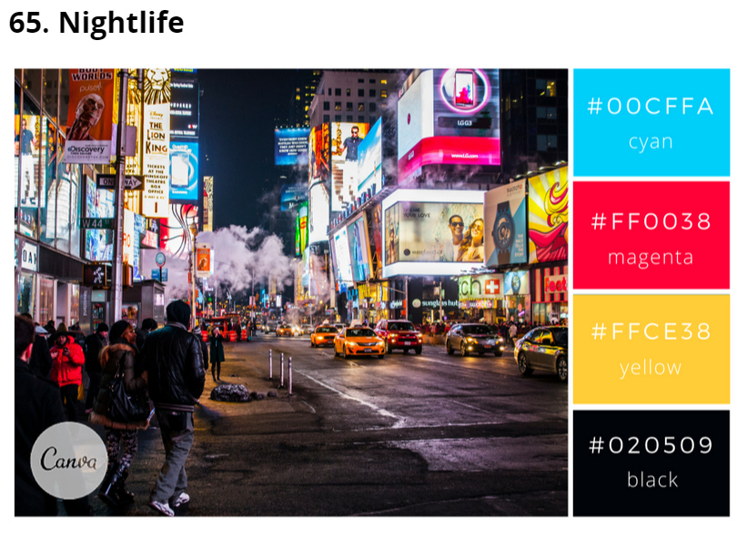 100 amazing color palettes including their Hex&nbsp;codes