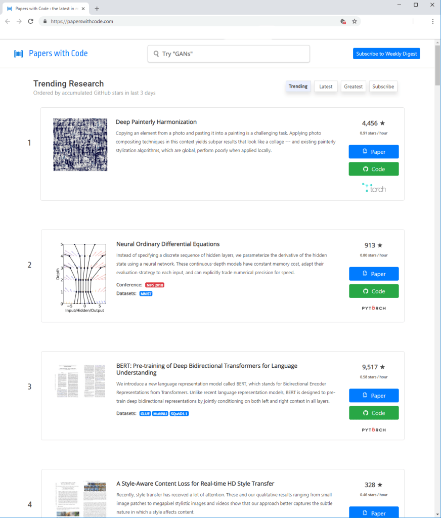 Papers with Code: State-of-the-Art – paulvanderlaken.com