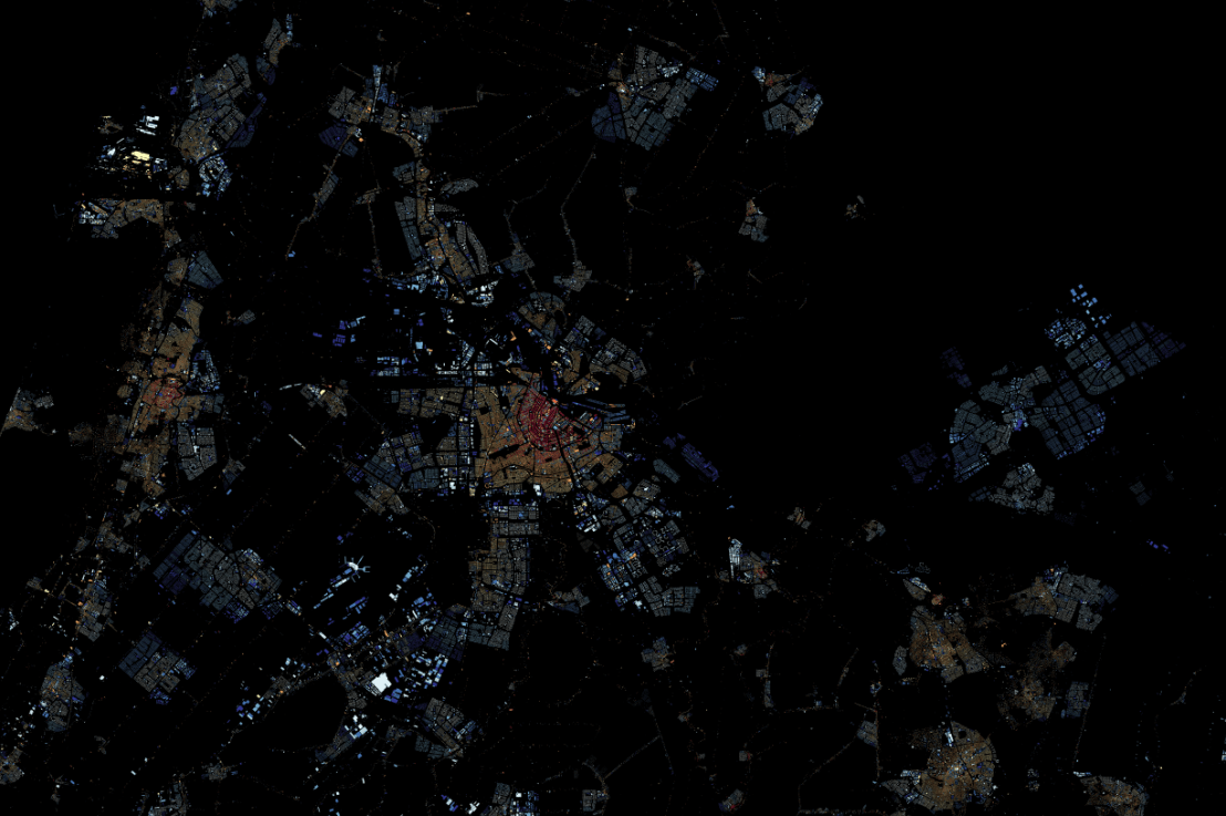 All buildings in the Netherlands, color coded by year of&nbsp;construction